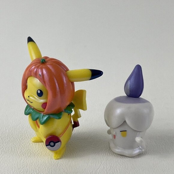 Pokemon Halloween Advent Mini Action Figure Lot Litwick Pumpkin Pikachu Jazwares - Picture 2 of 6